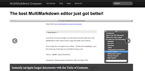 Lista de Markdown Editor: MultiMarkdown Composer