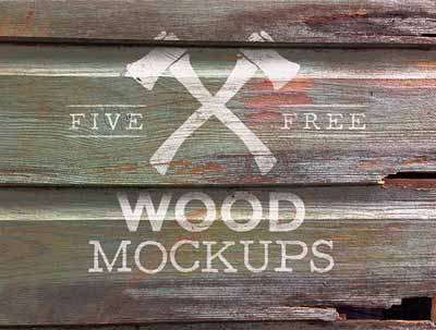Paquetes de texturas gratis: Weather Wood Mockup