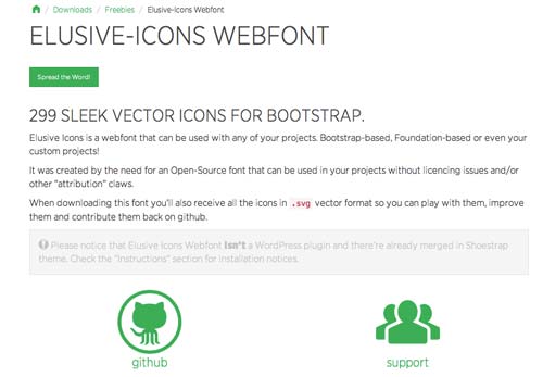 Sitios web donde descargar iconos en formato SVG: Elusive Icons