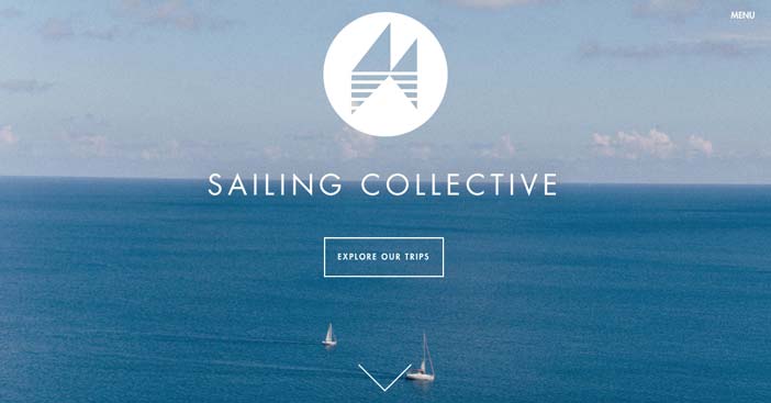 Sitios web que hacen uso de fotos de paisajes hermosos: Sailing Collective