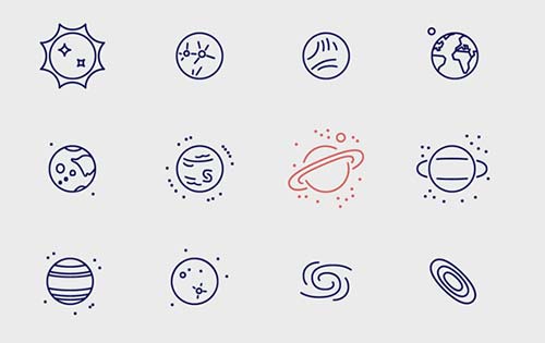 Tipografías gratis diseñadas en base a iconos: Infinity Space Icons