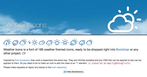 Tipografías gratis diseñadas en base a iconos: Weather Icons