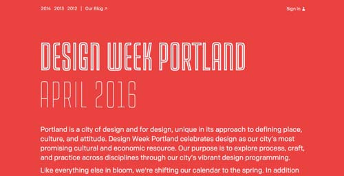 Ejemplos de tipografías para títulos: Design Week Portland