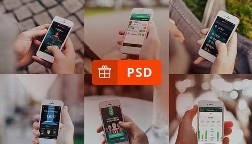 Archivos PSD gratuitos de dispositivos para tus prototipos de aplicaciones: 6 Photorealistic iPhone 5 Mockups 