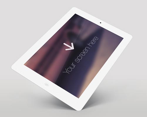 Archivos PSD gratuitos de dispositivos Apple para tus prototipos de aplicaciones:  Free iPad White Angle PSD
