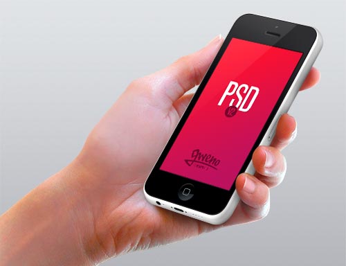 Archivos PSD gratuitos de dispositivos para tus prototipos de aplicaciones: iPhone 5c & 5s mockup