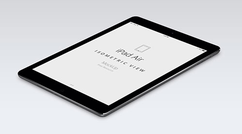 Archivos PSD gratuitos de dispositivos Apple para tus prototipos de aplicaciones: PSD iPad Air Perspective Mockup