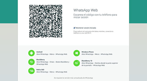 Pasos para instalar WhatsApp Web: Escanear código QR