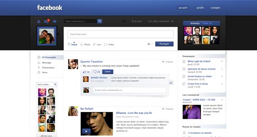 Conceptos de nuevo diseño de Facebook: Facebook Redesign de Jonaska