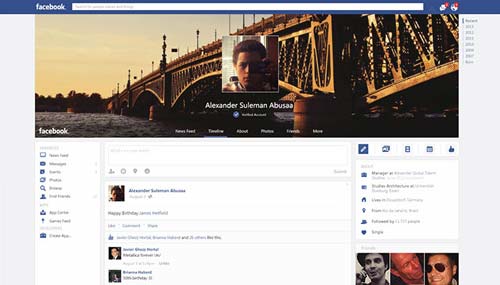 Conceptos de nuevo diseño de Facebook: Facebook Website Redesign de Alexander Abusaa