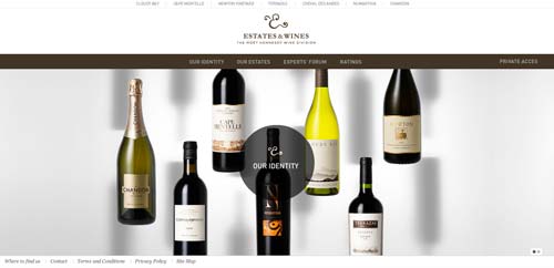 Ejemplos de paginas web de bodegas de vino: Estates & Wines