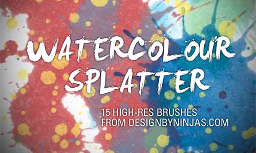 Pinceles Photoshop gratuitos con efecto de acuarela: Watercolour Splatter