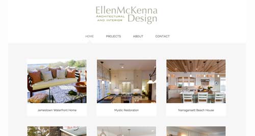 Ejemplos de paginas web de agencias de diseño de interiores: Ellen McKenna