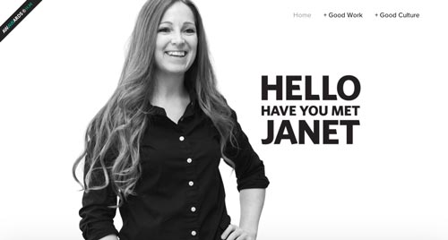 Ejemplos de paginas web que hacen uso del parallax scrolling: Have you met Janet