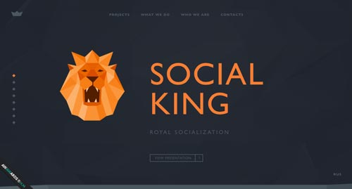 Ejemplos de paginas web que hacen uso del parallax scrolling: Social King