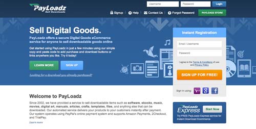 Páginas para vender por internet productos digitales: PayLoadz