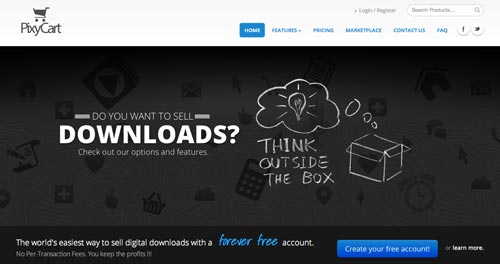 Páginas para vender por internet productos digitales: Pixycart