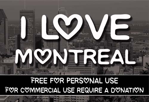 Tipografias gratis para tus proyectos de San Valentín: CF I love Montreal