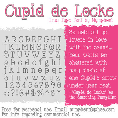 Tipografias gratis para tus proyectos de San Valentín: Cupid de Locke