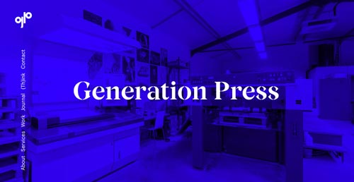 Ejemplos de paginas web que hacen uso de tipografía serif: Generation Press