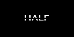 Ejemplos de diseño de logos tipográficos creativos: Half