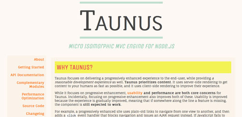Herramientas útiles para el entorno de programacion Node.js: Taunus