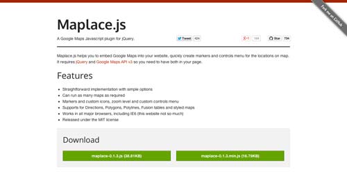 Librerías de JavaScript plugin para crear mapas interactivos: Maplace.js