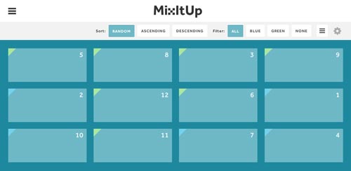Plugin JQuery para crear galerías  en base a una cuadrícula: Mix It Up