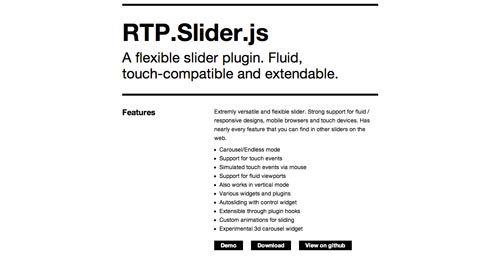 Plugin JQuery optimizados para dispositivos móviles táctiles: RTP Slider.js