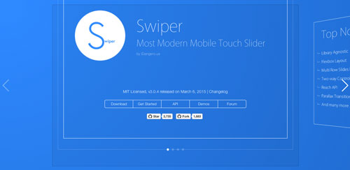Plugin JQuery optimizados para dispositivos móviles táctiles: Swiper