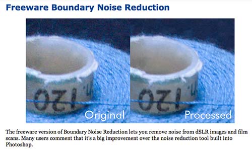 Selección de plugin Photoshop para realizar acciones diversas: Freeware Boundary Noise Reduction