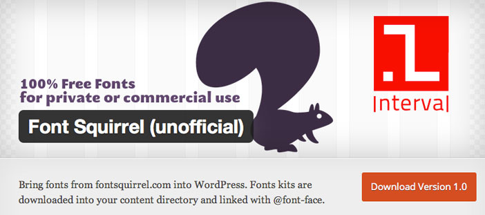 Plugin WordPress para extender y mejorar librería de fuentes: Font Squirrel