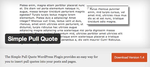 Plugin WordPress para extender y mejorar librería de fuentes: Simple Pull Quote