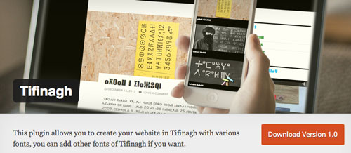 Plugin WordPress para extender y mejorar librería de fuentes: Tifinagh