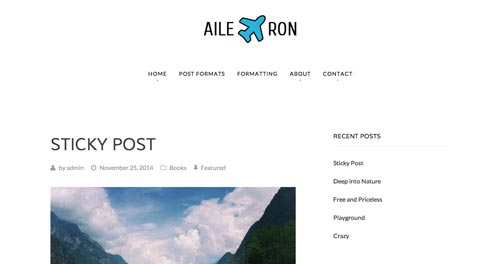 Temas WordPress gratuito que siguen las tendencias de diseño actuales: Aileron