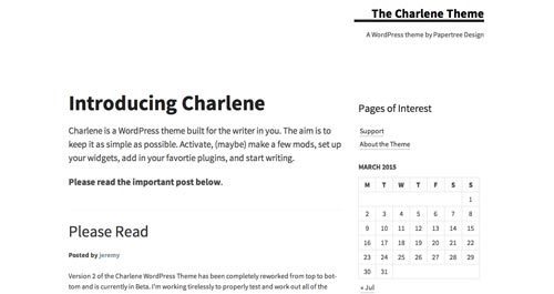 Temas WordPress gratuitos que siguen las tendencias de diseño actuales: Charlene 