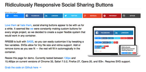 Plugin jQuery para añadir botones de redes sociales: Rdiculously Responsive Social Sharing Buttons