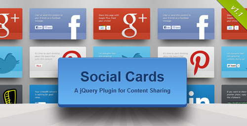 Plugin jQuery para añadir botones de redes sociales: Social Cards