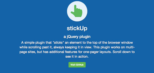Plugin jQuery para fijar elementos: stickUp