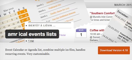 Plugin WordPress para añadir calendarios con eventos a tu sitio: amr ical events lists
