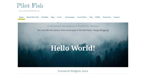 Temas WordPress gratuitos con efecto parallax: Pilot Fish