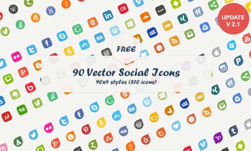 Pack gratuito de iconos de redes sociales: 90 Vector Social Icons de Dreamstale
