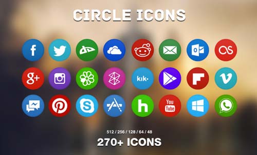 Pack gratuito de iconos de redes sociales: Circle Icon Pack de martz90
