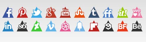 Pack gratuito de iconos de redes sociales: Free Triangle Vector Set de s-icons