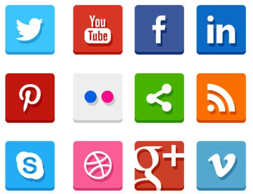 Pack gratuito de iconos de redes sociales: Simple Flat Social Media Icons de Rafi