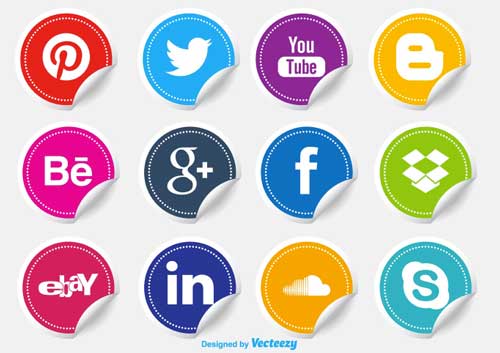 Pack gratuito de iconos de redes sociales: Social Media Icons Stickers de carterart