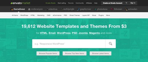 Cómo hacer página web en 3 pasos: ThemeForest, lugar de compra de temas WordPress