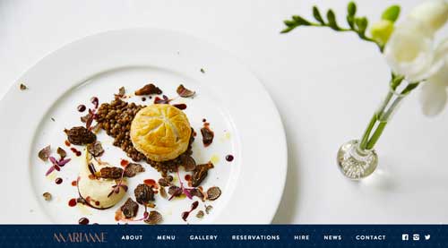Ejemplo de sitios web de restaurantes: Marianne