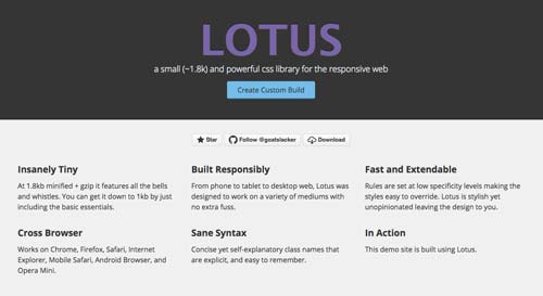 Frameworks CSS sencillas para proyectos ligeros: Lotus