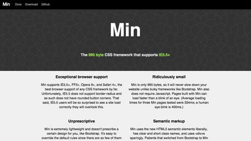 Frameworks CSS sencillas para proyectos ligeros: Min